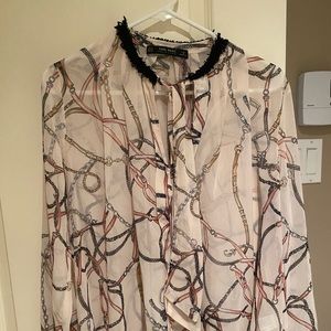 Zara Basic sheer top NWT